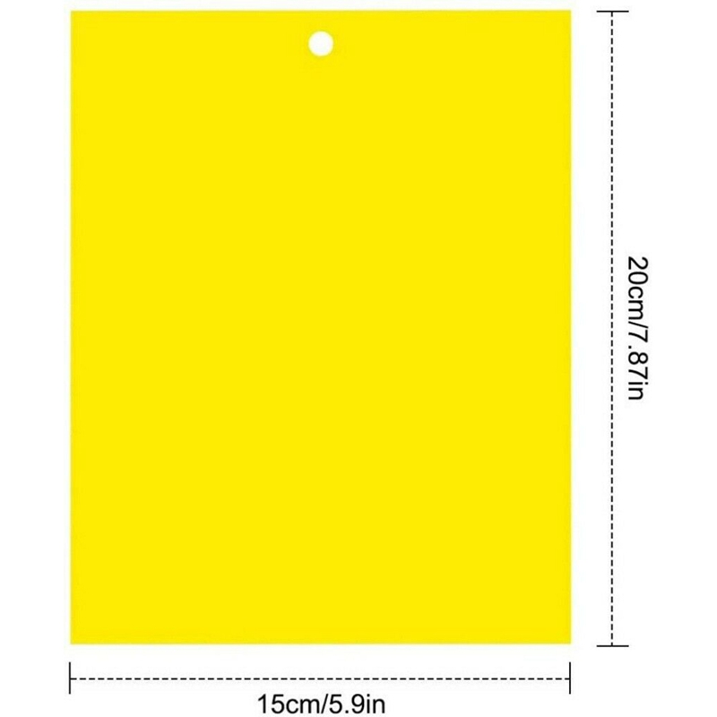 100Pcs Sticky Fly Trap Papier Geel Vallen Fruit Vliegt Insect Lijm Catcher Dubbelzijdig 20X15cm