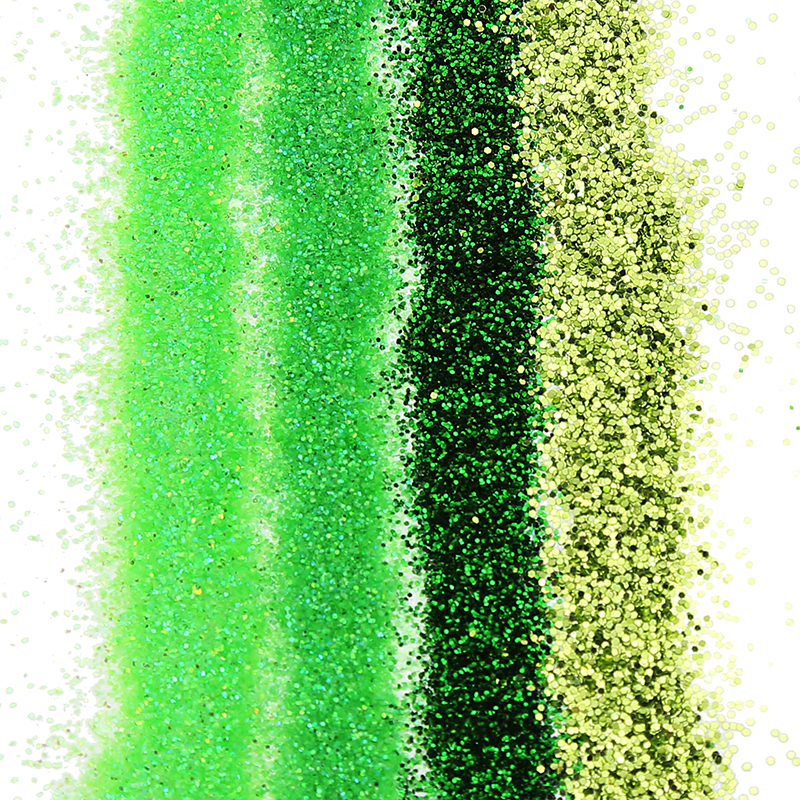 4 fles/Set Groene Glitter van Edelstenen 1 Doos 10g Pailletten Stof Glitter Poolse Nail Art Decoratie BG045-BG048