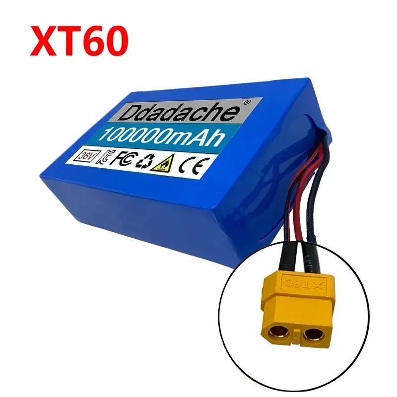 36V 100Ah 10S2P 18650 Lithium Battery Pack 550W 38000mAh 42V Cooter Vehicle Ultra Thin Portable Battery with BMS: MULTI