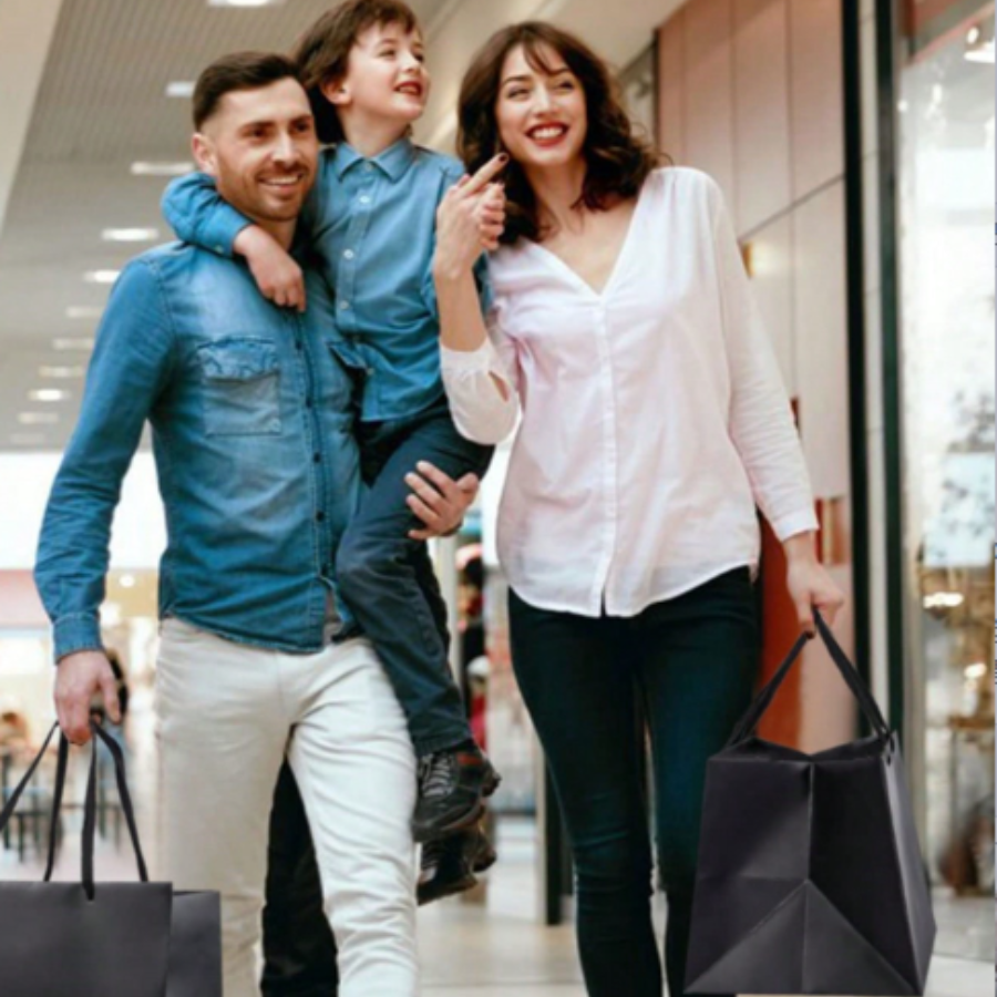 3PCS Large White Kraft Paper Bags with Handles Square Bags Bulk, Large Shopping Merchandise Bags, Wedding Bags, Birthd
