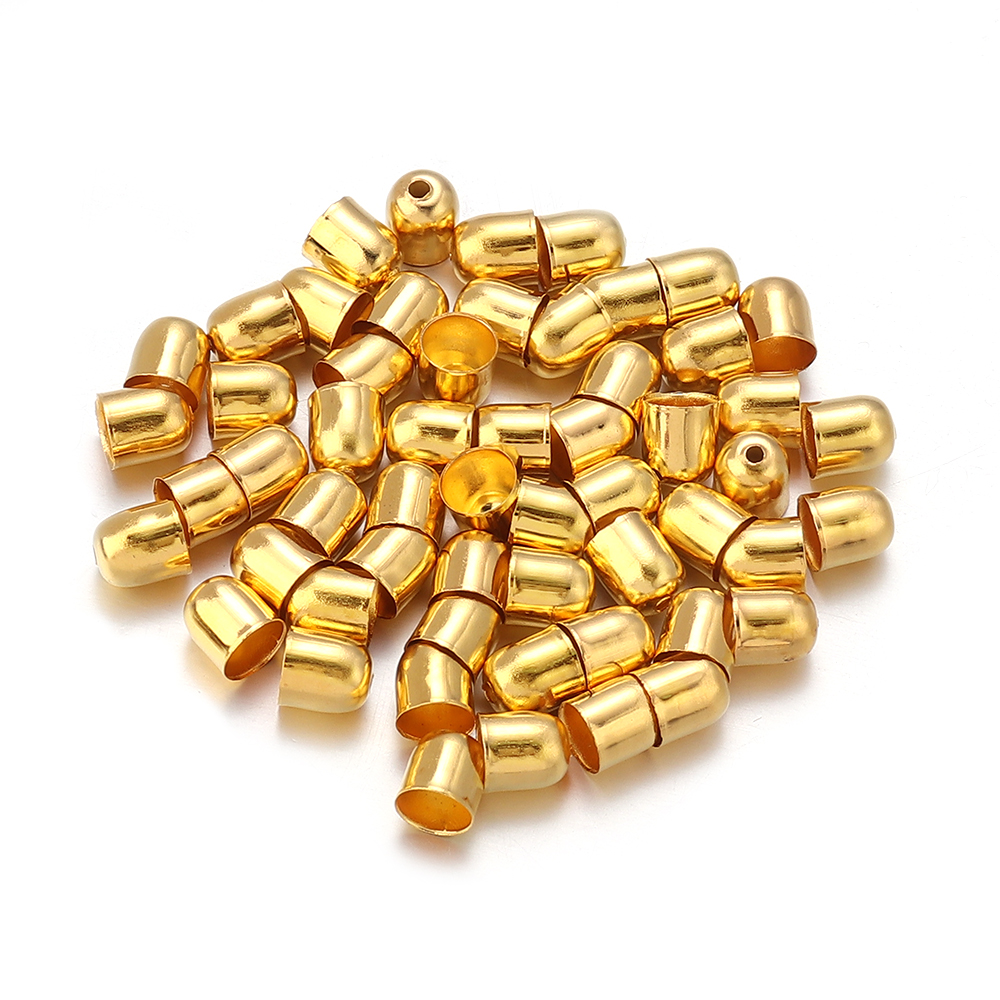 Lote de 50-100 unidades de tapas de borla de Punta final, cordones de cuero, pulseras, hebilla, engarce de cuentas para fabricación de joyas, 4, 5, 6, 7, 8 y 10mm: L / Verde