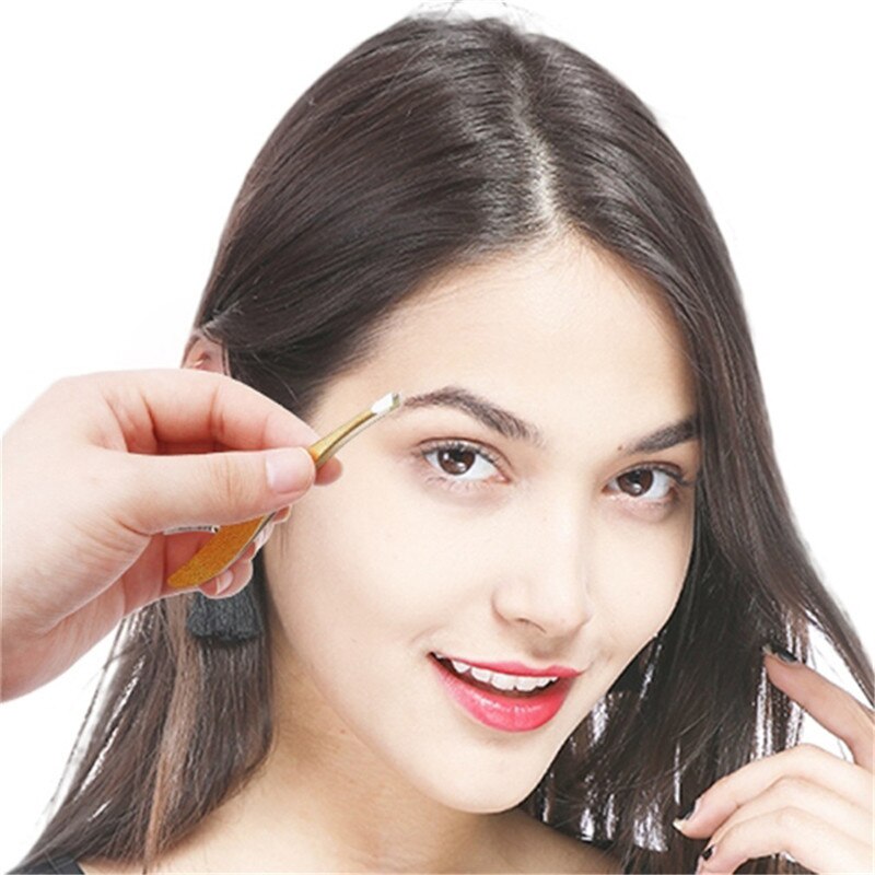 1pc roestvrijstalen pincetten, wenkbrauw-, gezichts- en neushaarverwijderaar