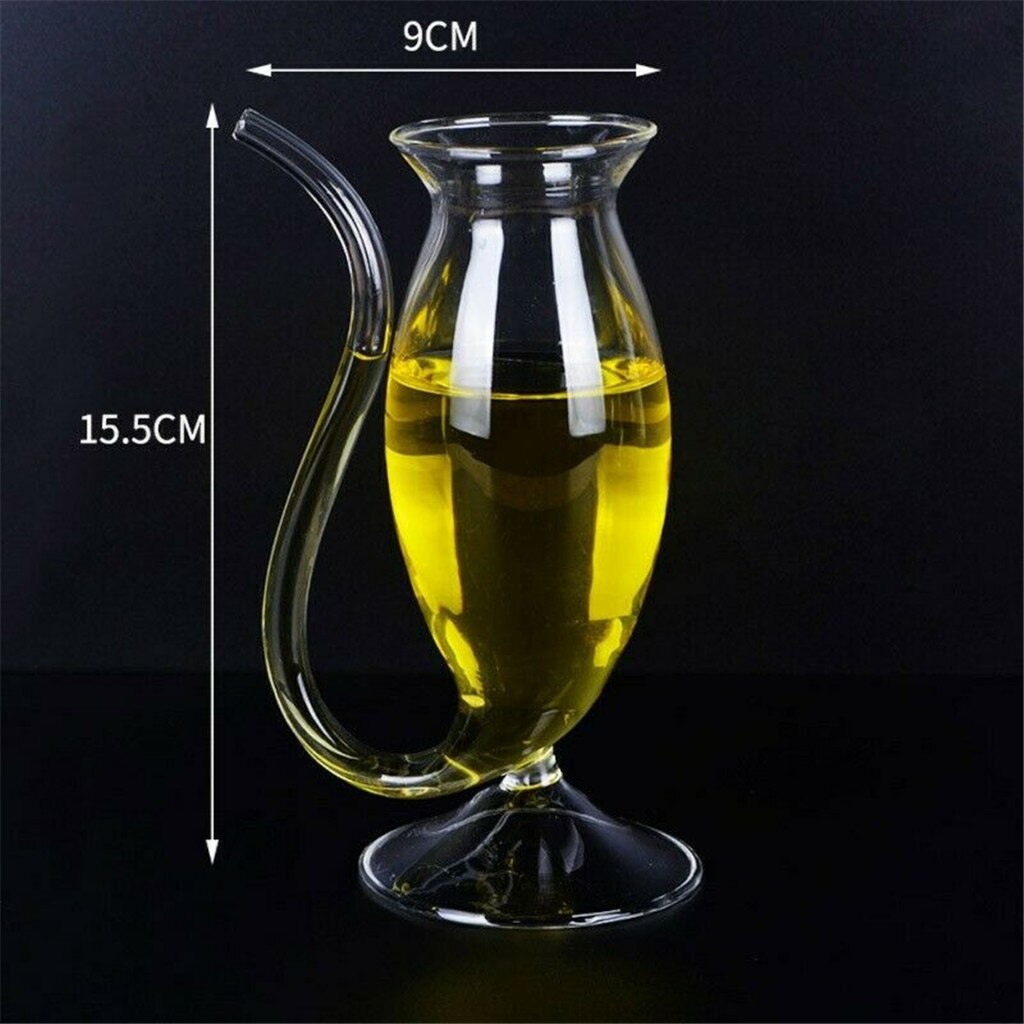 Red Wine Glass Cups Whiskey Glass Heat Resistant Glass Sucking Juice Milk CupsTea Wine Cups With Drinking Tube Straw: C