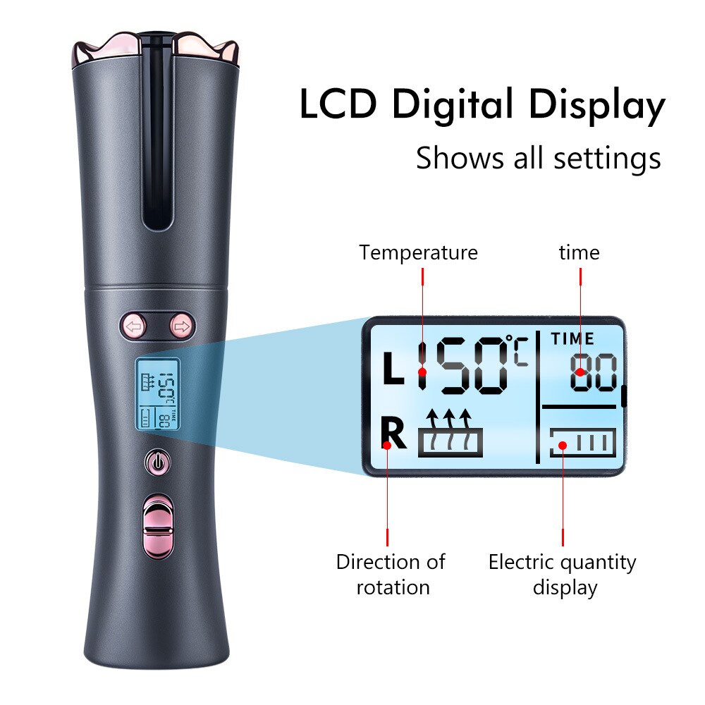 UKLISS – bigoudi automatique pour cheveux, pince à sertir Portable sans fil, fer à friser, Rechargeable par USB