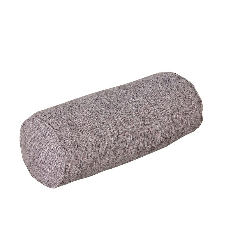 Coussin rond et Long de couleur unie, coussin amovible en lin lavable, coussin de lit en rouleau, Support de tête et de dos léger, colonne de voyage