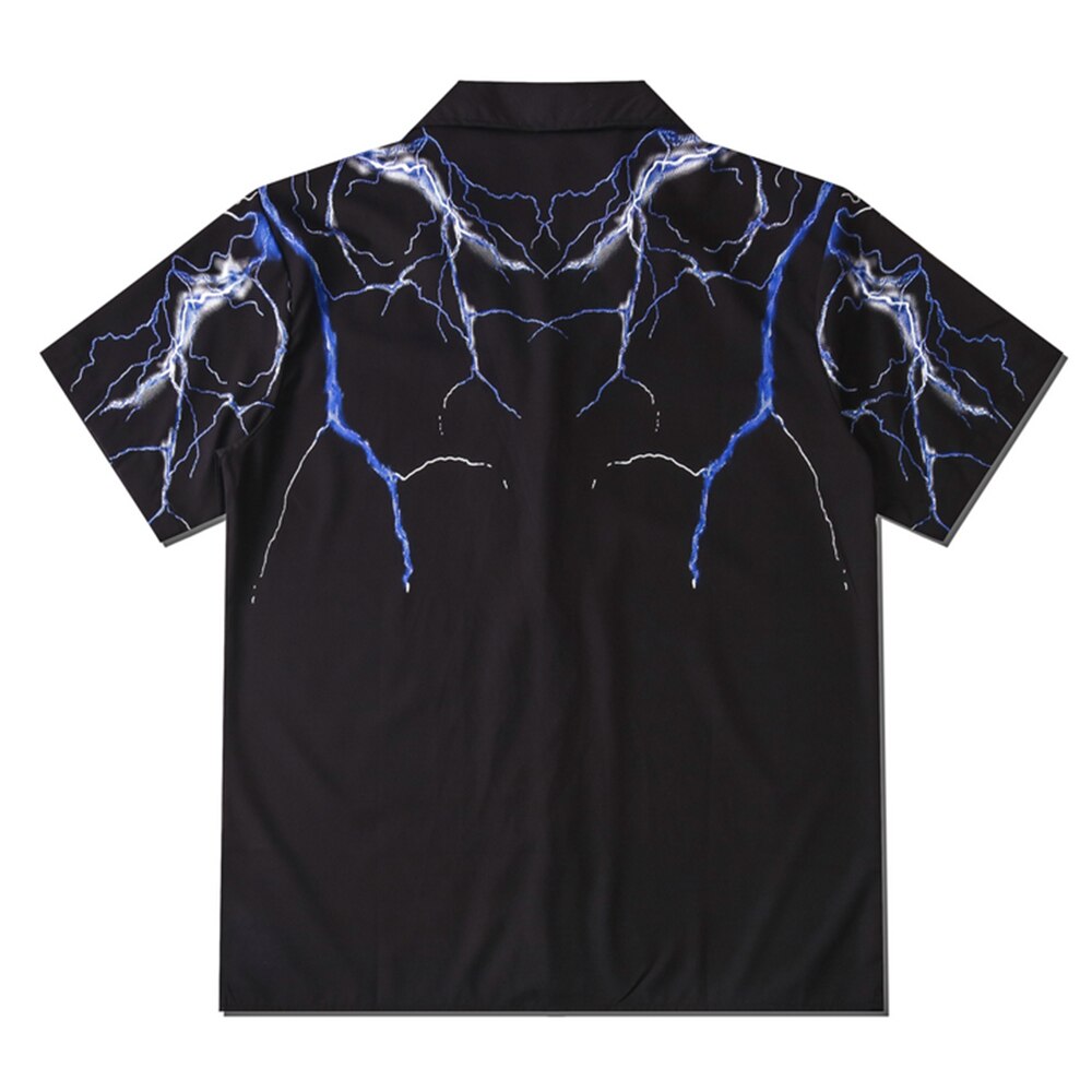 Dark Icon Polo azul Flash para hombre, camisas hawaianas ligeras de verano, camisa Vintage de calle