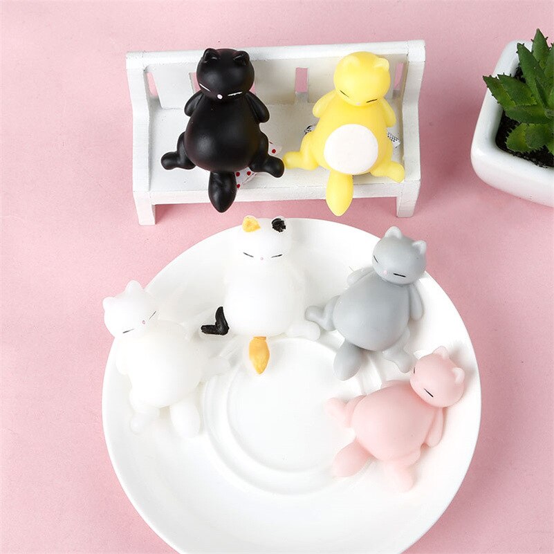 1Pcs Leuke Squishy Cat Antistress Bal Squeeze Mochi Stijgende Afreageren Soft Sticky Stress Grappige Decompressie Speelgoed