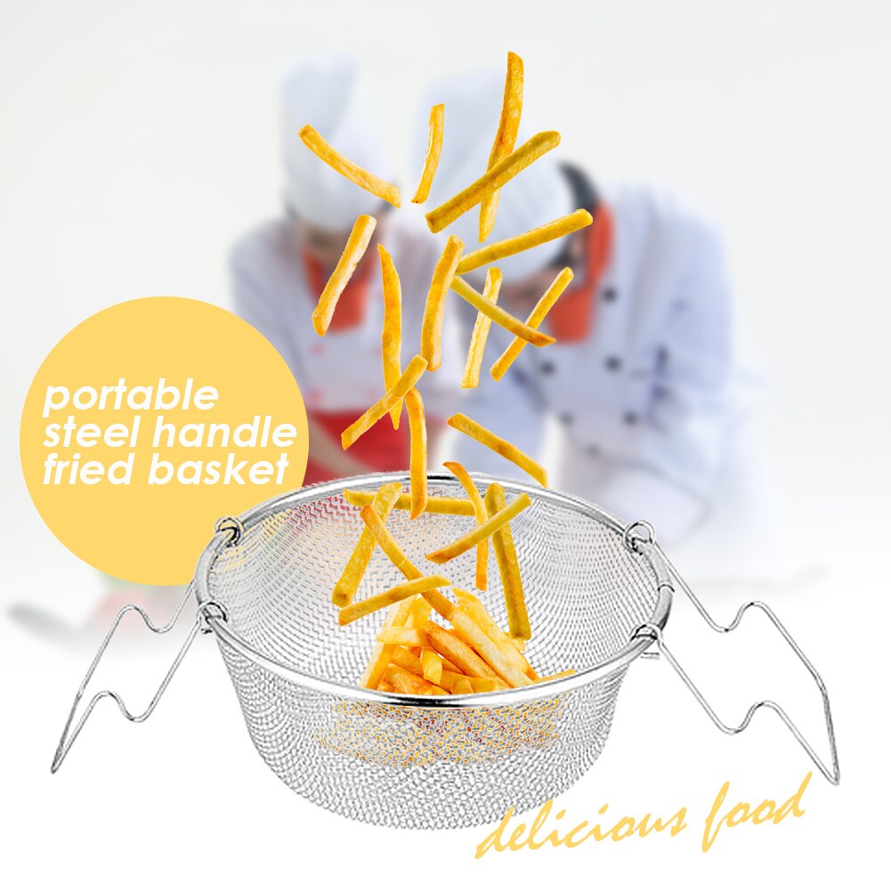 Stainless steel portable frying basket,household stainless steel French fries basket,fried chicken basket,portable cooking tools