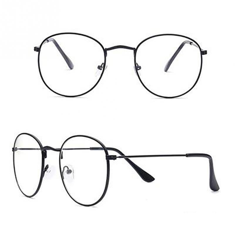 Women Men Simple Classic Gold Metal Frame Glasses Classical Vintage Style Optical Glasses #2