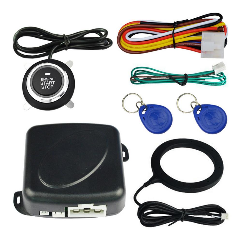 DC 12V Car Keyless Entry System Engine Start Alarm System Push One-button Start System Theft Protection Smart System: Default Title