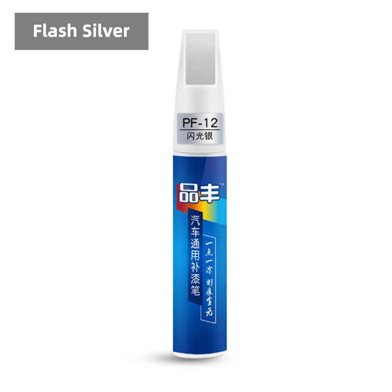 Car Mending Fill Paint Pen Tool Applicator Waterproof Touch Up Car Paint Repair Coat Painting Scratch Clear Remover: Flash Silver