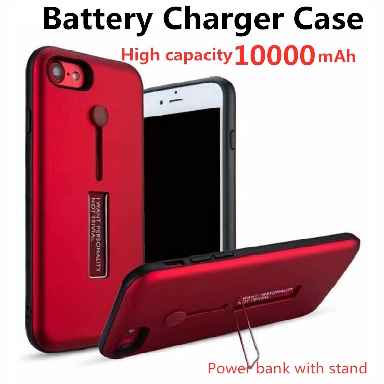 10000mAh Power Bank Für iphone 6 6s 7 8 Plus Batterie Ladegerät Fall Für iphone X XS max XR power Kommt mit stand Fall