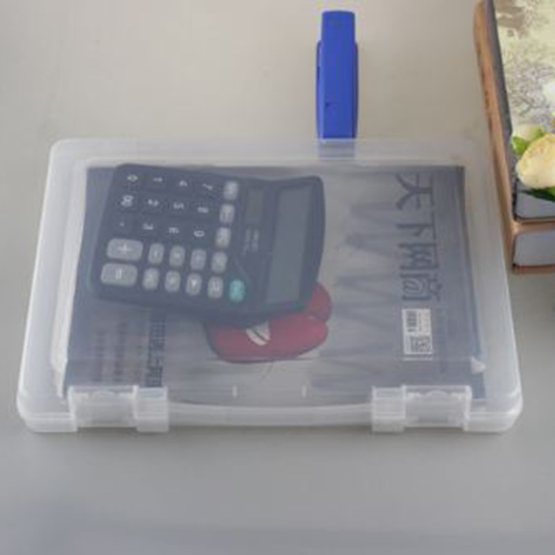 Caja transparente de almacenamiento de archivos A4, cajas de documentos de plástico transparentes, organizadores de papel de escritorio, clasificación de contrato, facturas, suministros de oficina