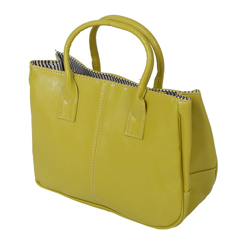 Elegante Mode Schoudertas Pu Leer Vrouwen Tas Citroengeel