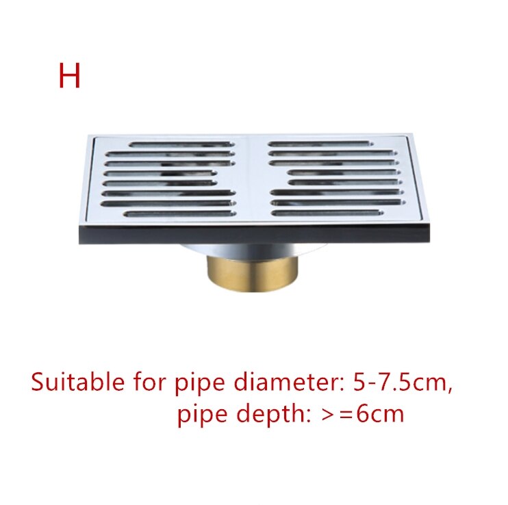 1 pc 9*14 cm Europese Messing Afgewerkt Grote Verplaatsing Badkamer Balkon Deodorant Afvoerputje: H