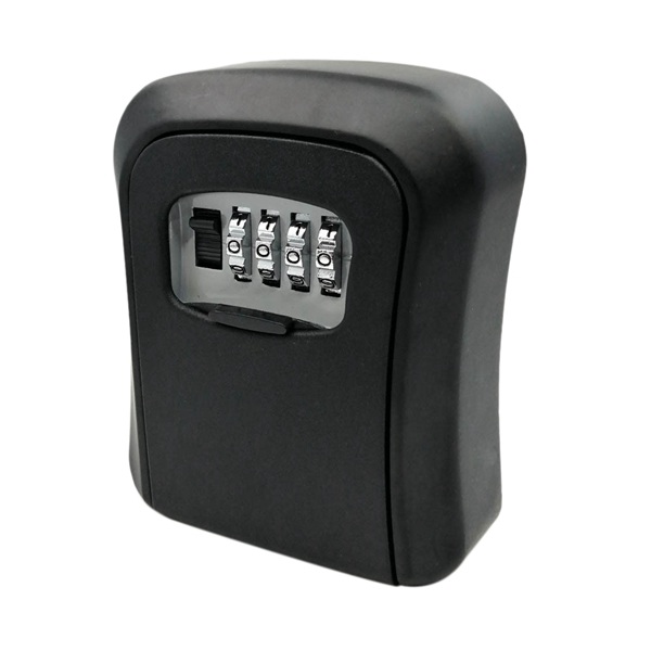 Mool Key Lock Box Muur Gemonteerde Sleutel Kluis Weerbestendig 4 Digit Combinatie Sleutel Opslag Lock Box Indoor Outdoor: Full Black