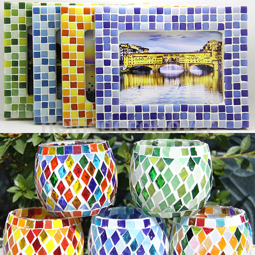 220pcs Assorted Size Rectangle Vitreous Glass Mosaic Tiles Pieces for Art DIY Crafts Material