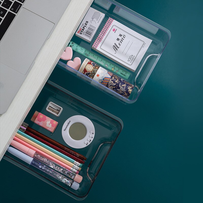 Drawer box under desk, organizing box, dorm desk small invisible drawer box,Office Stationery Organizer