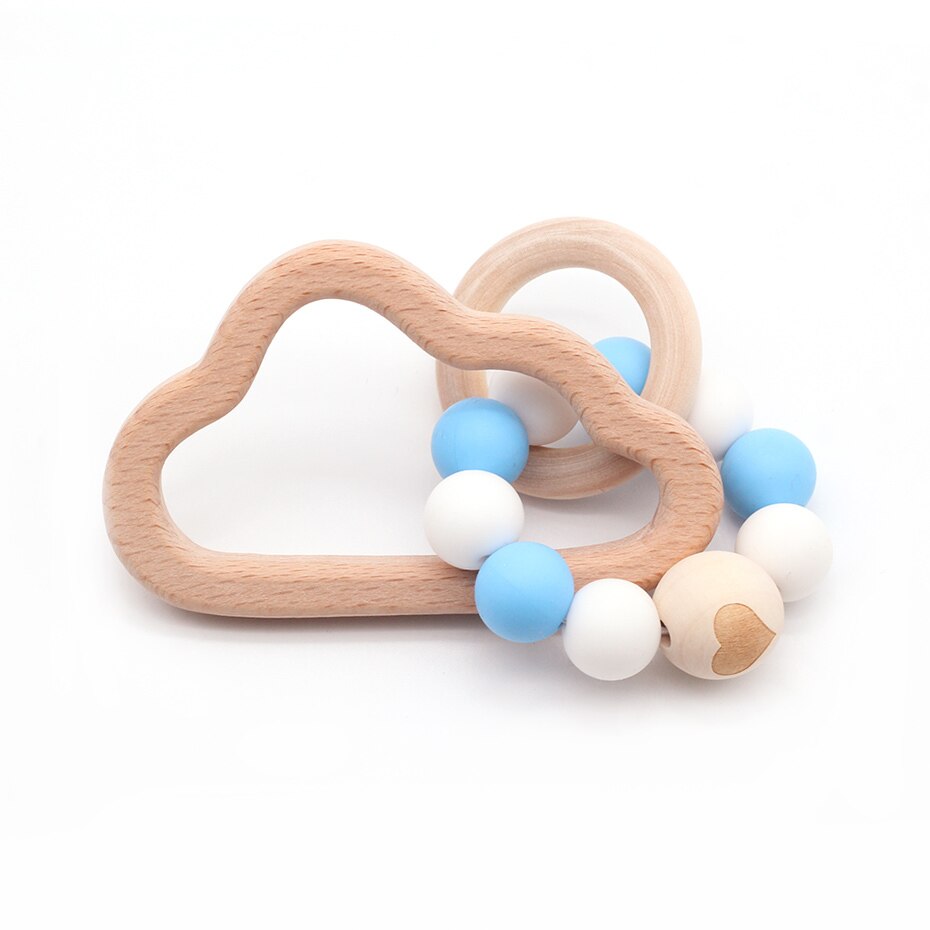 bambino di Cura Braccialetto di Legno Massaggiagengive Perline in silicone Dentizione Braccialetti di Cura di Legno di Legno Sconcerta Passeggino Giocattoli Del bambino Teether Giocattoli Regalo