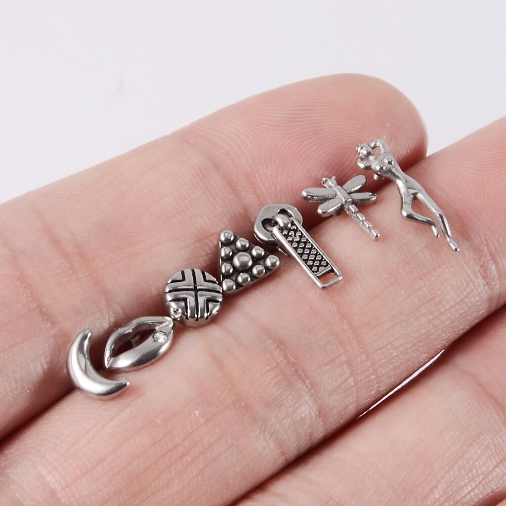 1 Pc Chirurgisch Staal Dermal Anchor Top Maan Dragonfly Micro Dermal Anchor Piercings Lippen Skin Diver Piercing Lichaam Sieraden 14G