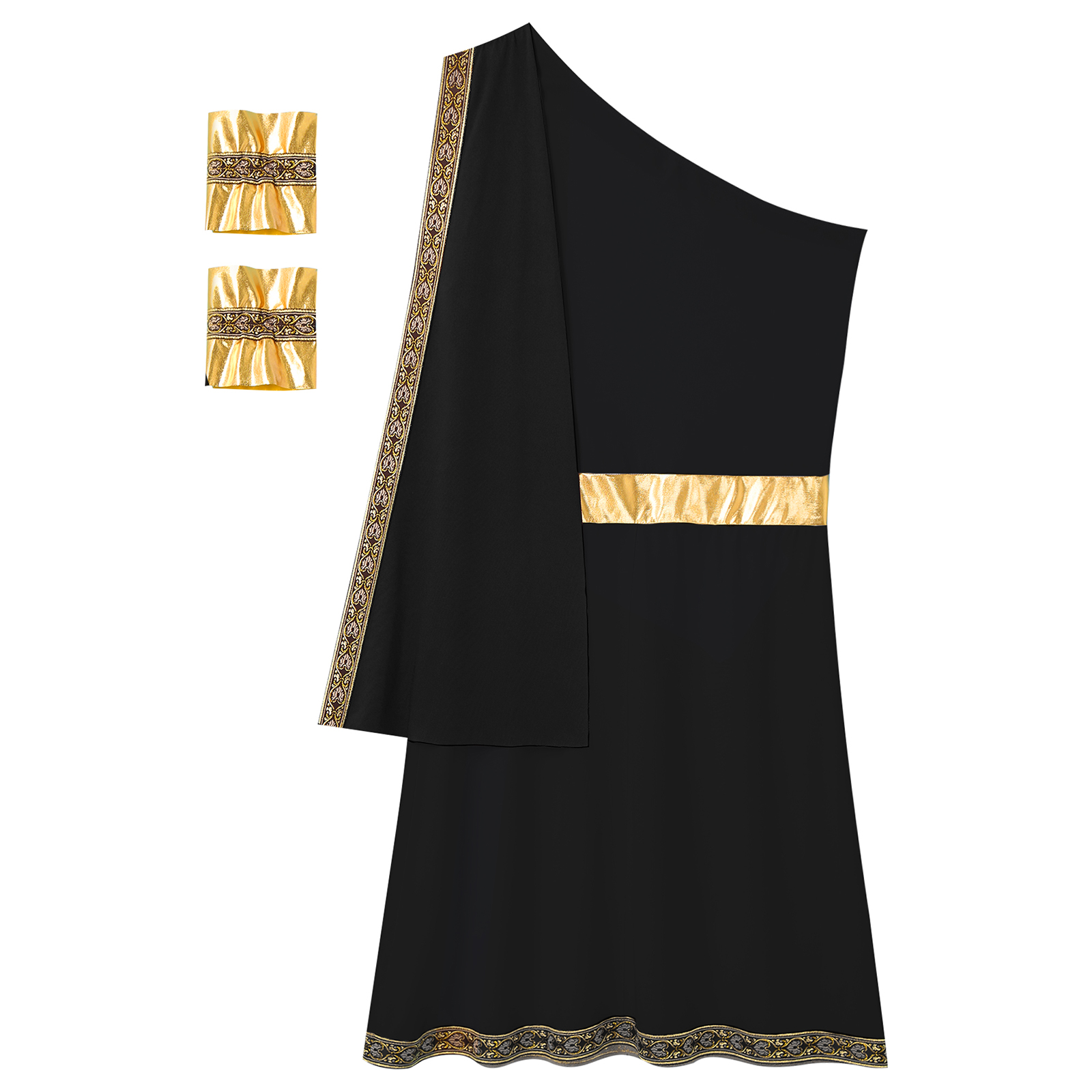 Men's One Strap Toga Costume Ancient Greek Roman Halloween Cosplay Costume Fancy Prom Dress for Carnival Themed Party Dress Up