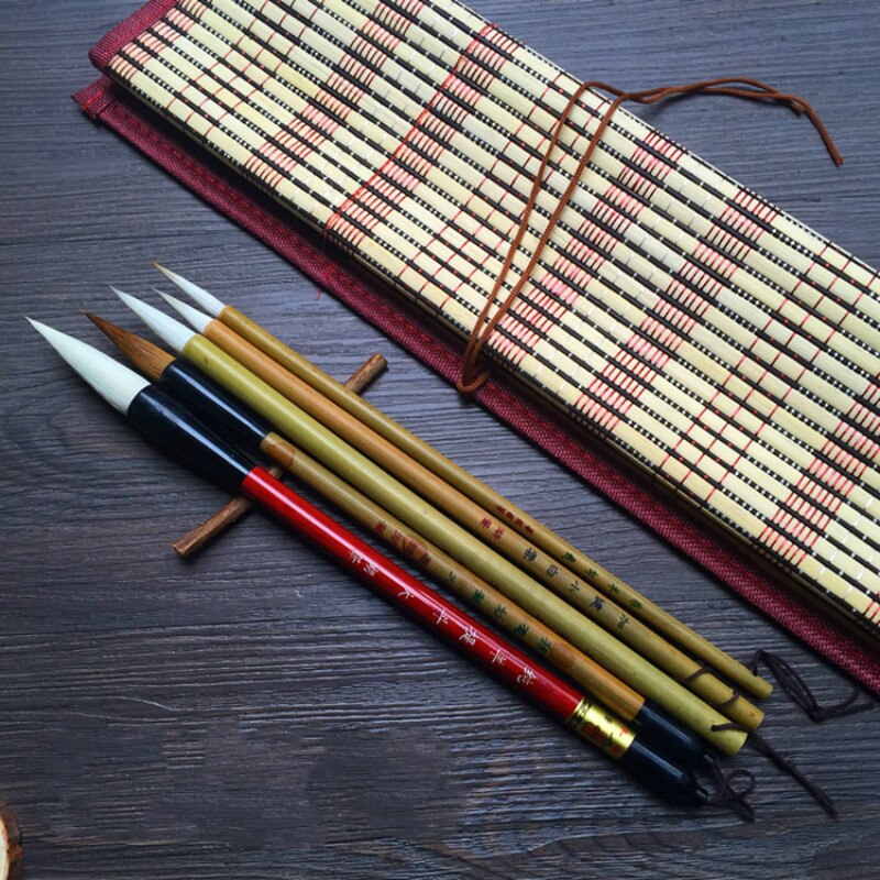 5 pièces peinture chinoise calligraphie pinceau stylo ensemble chinois traditionnel encre peinture écriture pinceau ensemble pour débutants Caligrafia