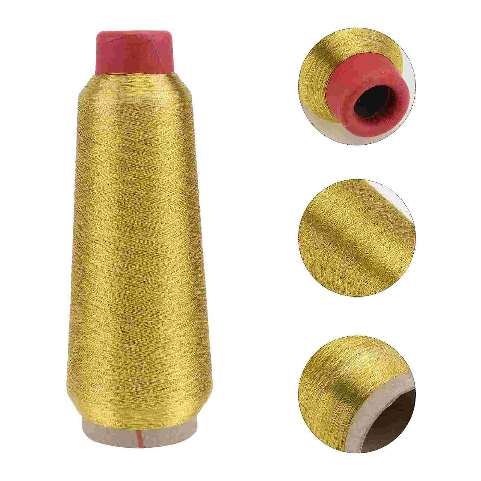 1 Roll Metallic Polyester Thread Machine Embroidery Thread 5000 Yards Spool 3500M DIY Appreal Sewing Threads: Gold