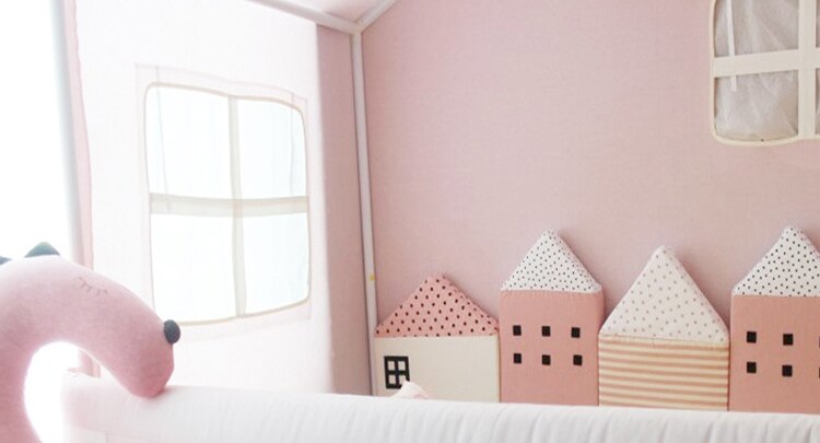 nordico Letto bambino Cuscino Del bambino Della Protezione Del Respingente della Greppia infante Appena nato Culla Intorno Cuscini Arredamento Della telecamera per la Ragazza del Ragazzo telecamera Da Letto 4 pz/impostato: Colore rosa