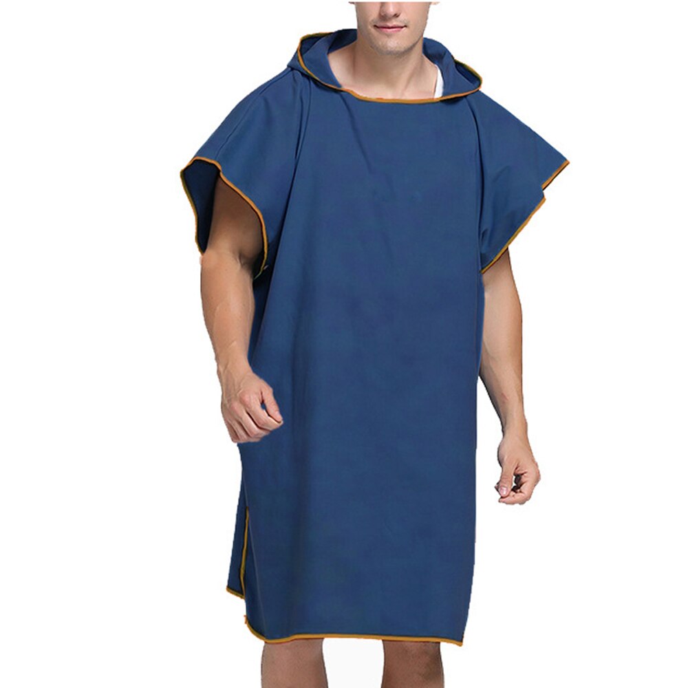 Toallas de playa para adultos, exteriores, secado rápido, con capucha, cambiador, capa con protección solar, Toalla de baño, Poncho, microfibra, Surf, traje de baño, capa: blue