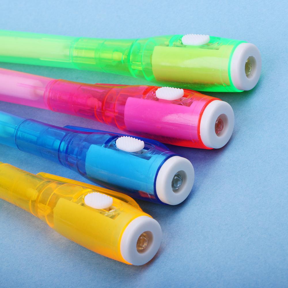 Caneta invisível mágica da tinta que escreve o dispositivo secreto da mensagem com artigos de papelaria uv da luz m17f