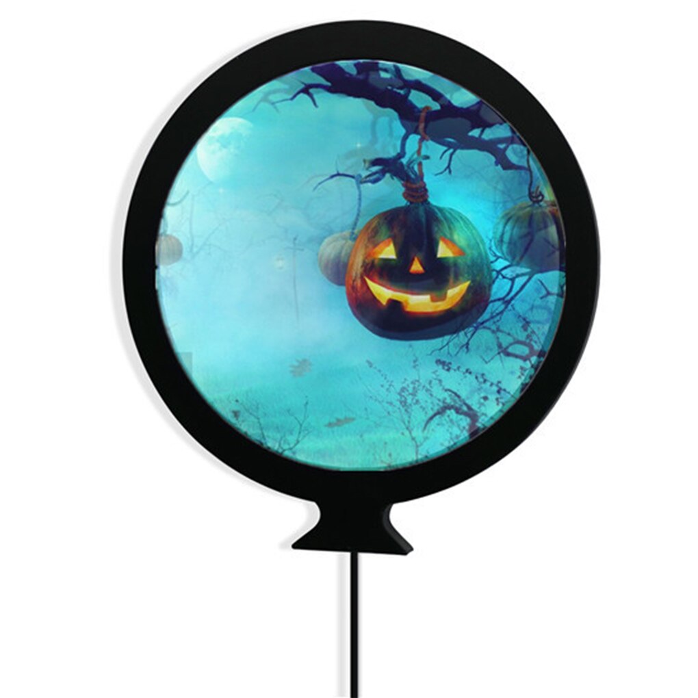 Acryl Led Decoratieve Muur Spiegel Halloween Aarde Sterrenhemel Zon Night Lamp Ronde Make-Up Spiegel Decor Voor Badkamer woonkamer