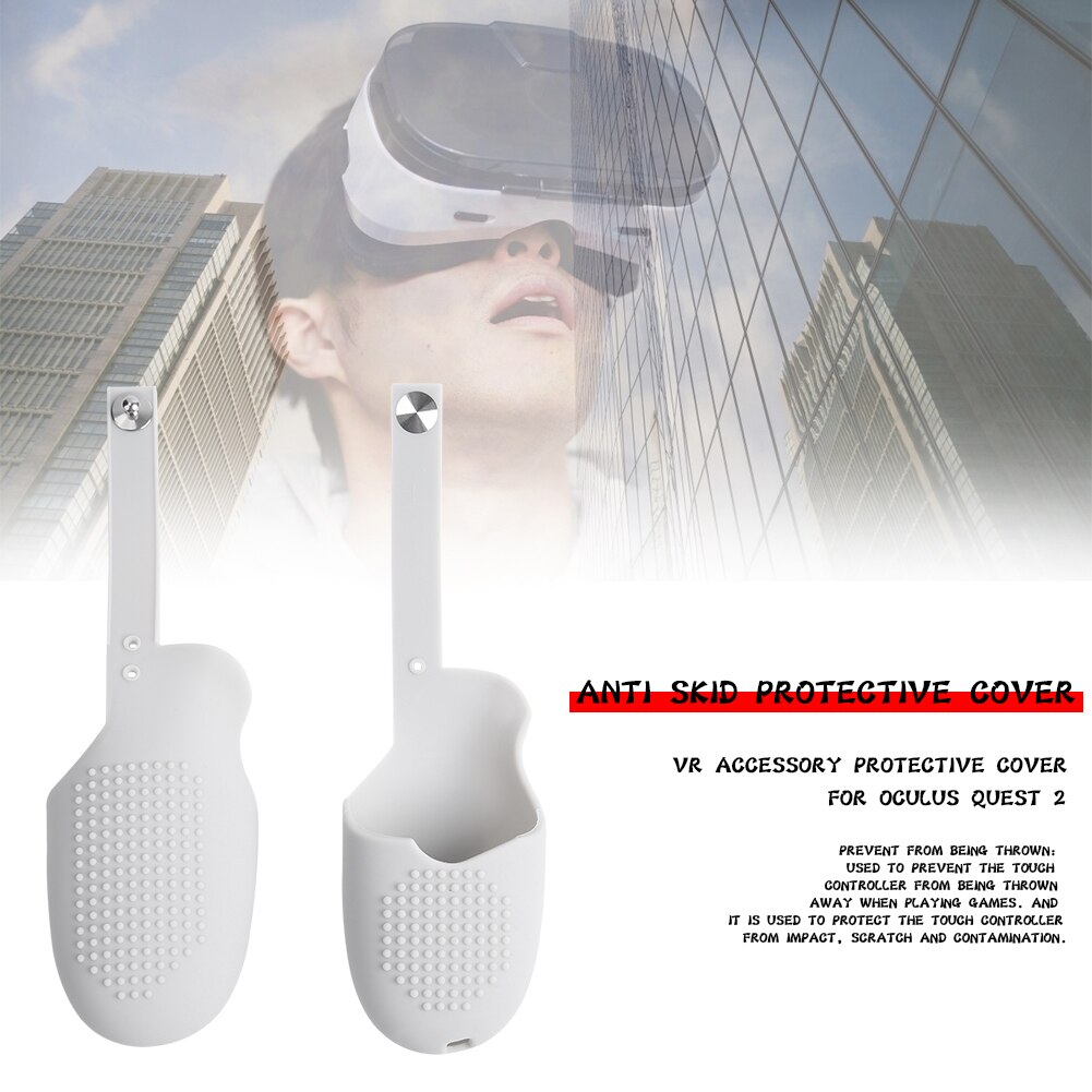 Funda protectora para Oculus Quest 2 VR Touch Controller, funda de silicona con asa para la piel, correa para nudillos, accesorios para Quest2