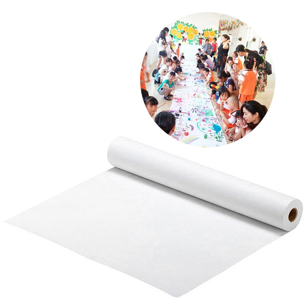 2pcs White Drawing Paper Roll Painting Paper Rolls for Kid Craft Activity and Painting Art Watercolor Paper (45cm x 5m)