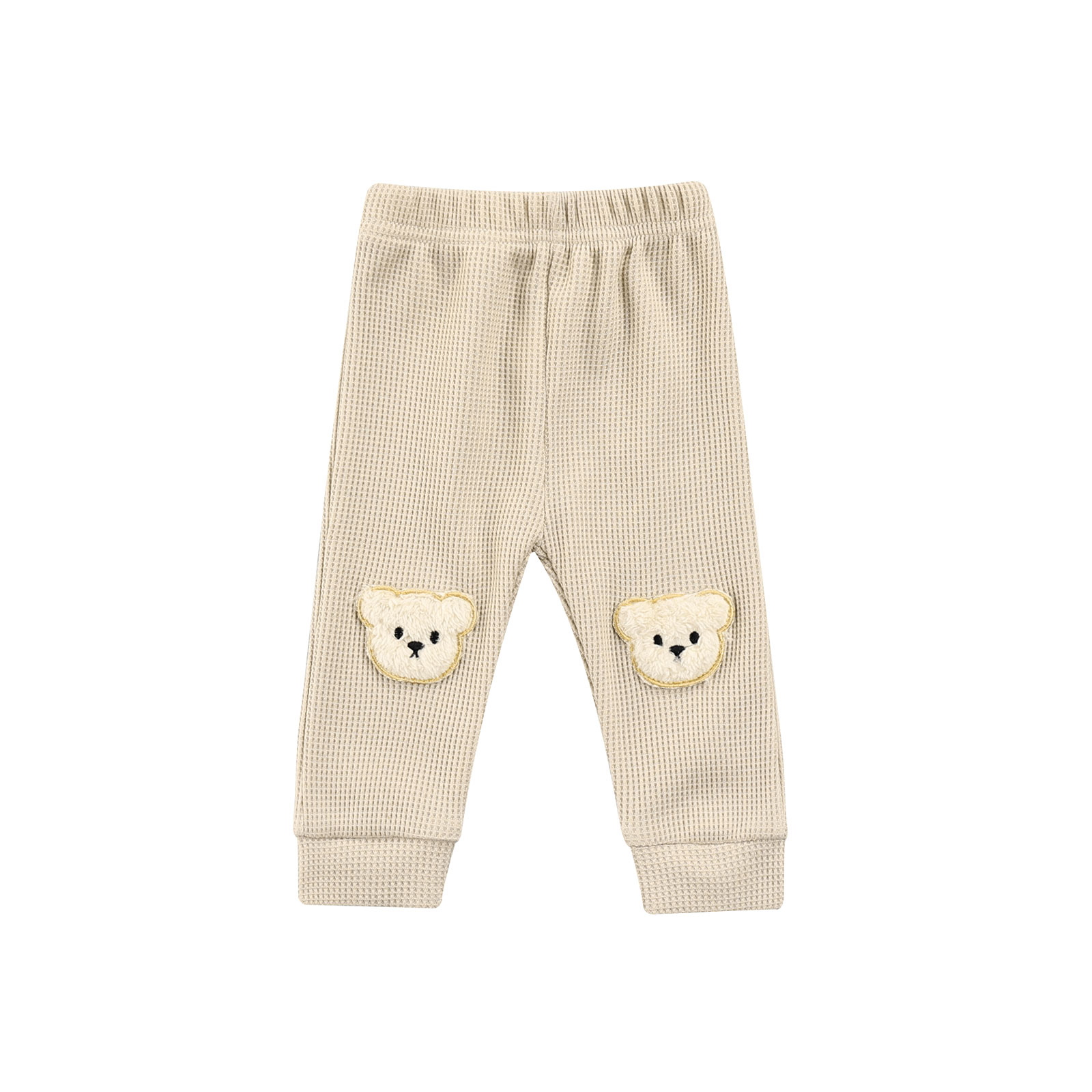 Peuter Kids Baby Jongen Meisje Leuke Wafel Broek Cartoon Beer Patroon Elastische Taille Broek Lente Herfst Baby Kleding 0-3 Jaar: Khaki / 2-3 Years