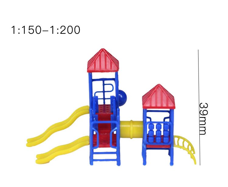 DIY HO N Scale 1:87 1:150 Children Playground Park with Slides Set For Architectural Building Models Scenery Layout: 150-200scale