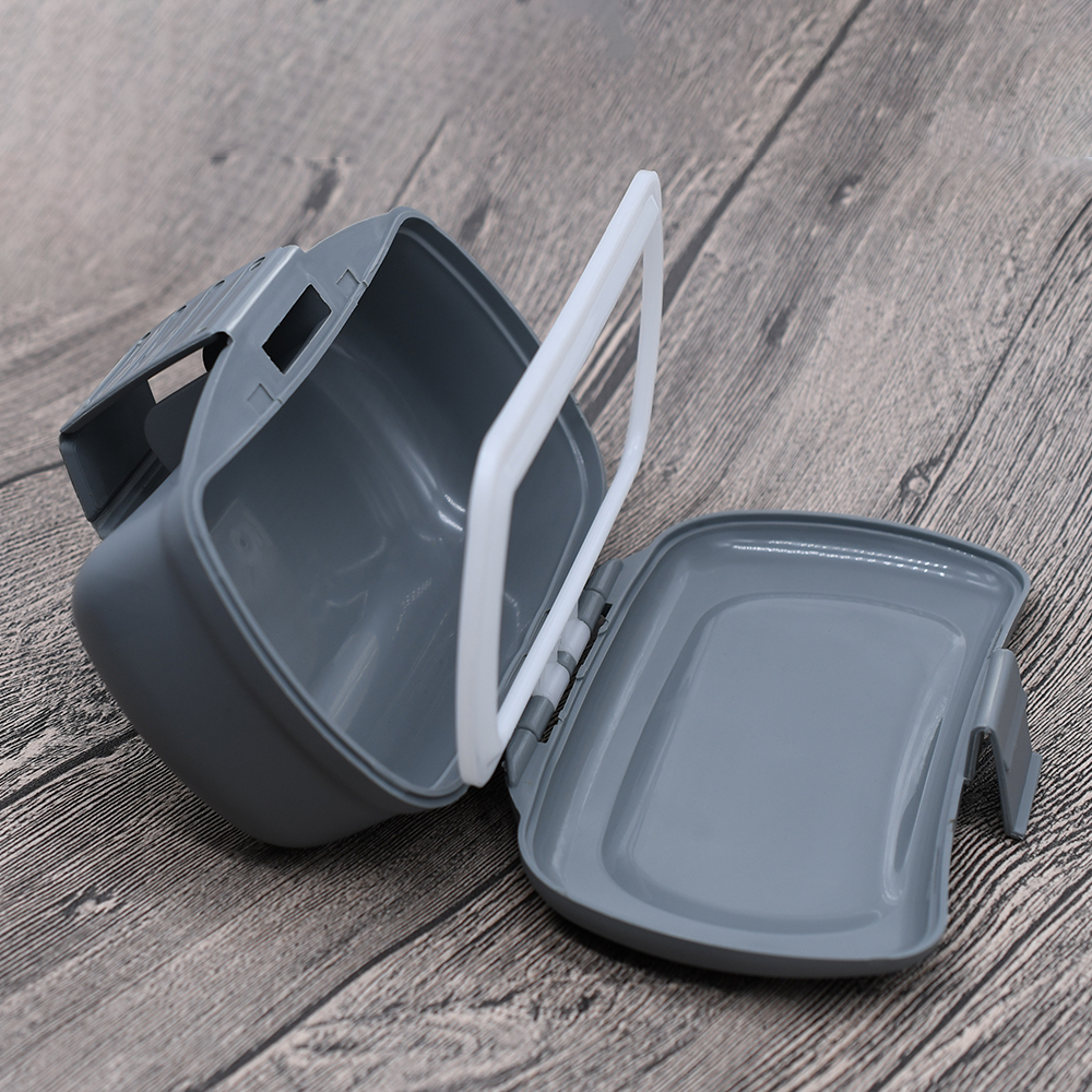 MNFT 1 Uds caja de señuelos de pesca gris oscuro almacenamiento de señuelos de lombriz de gusano de plástico portátil