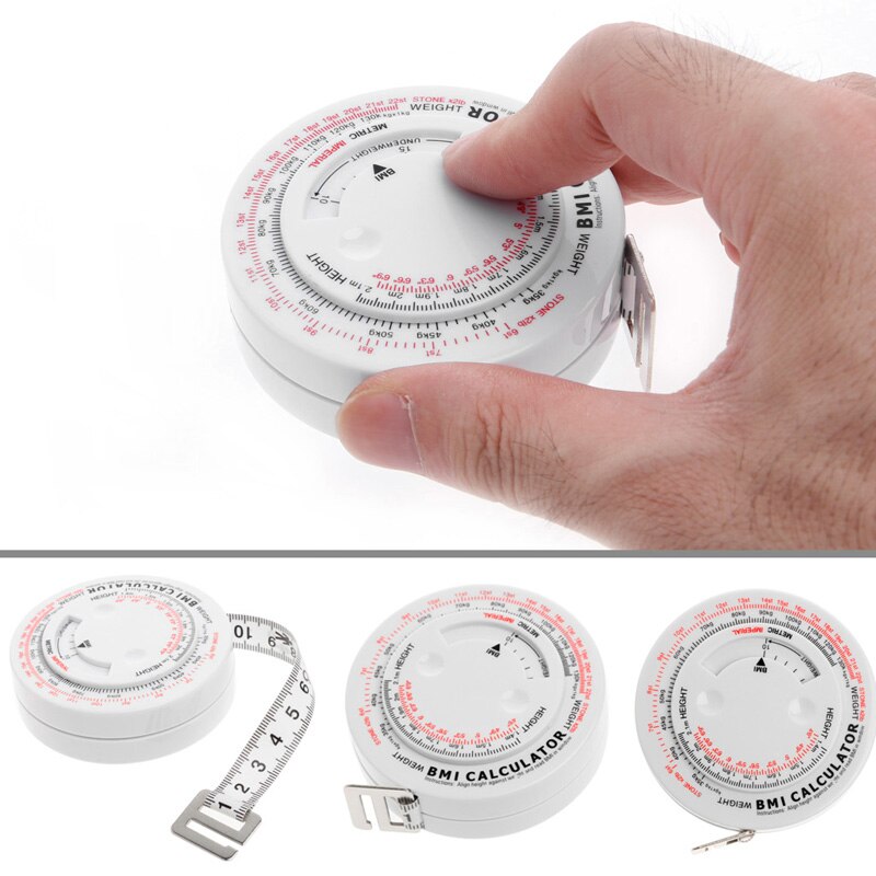 BMI Body Mass Index Retractable Tape 150cm Measure Calculator Diet Weight Loss