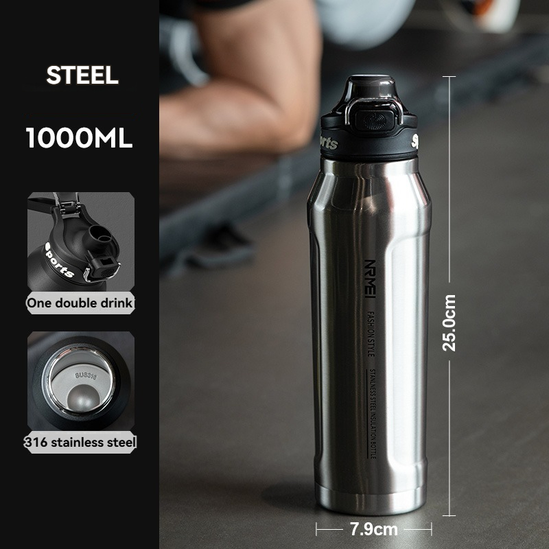 1.5L Thermos Water Bottle Stainless Steel Vacuum Flas Tumbler Coffee Cup Insulated Tea And Cold Water Bottle Thermal Drink: Brown