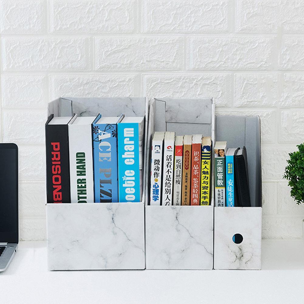 DIY Kraft Paper Bookend Book Holder Book File Bookends Office Stationery School Holder Organizer Bookshelf Book Stand W7I4