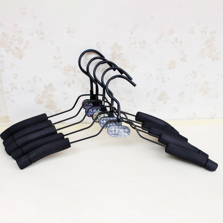 10 Pcs/Sets Anti-slip Sponge Hanger Padded Clothes Drying Rack Adult Clothes Hanger Clothes Accessories Rack Black Household