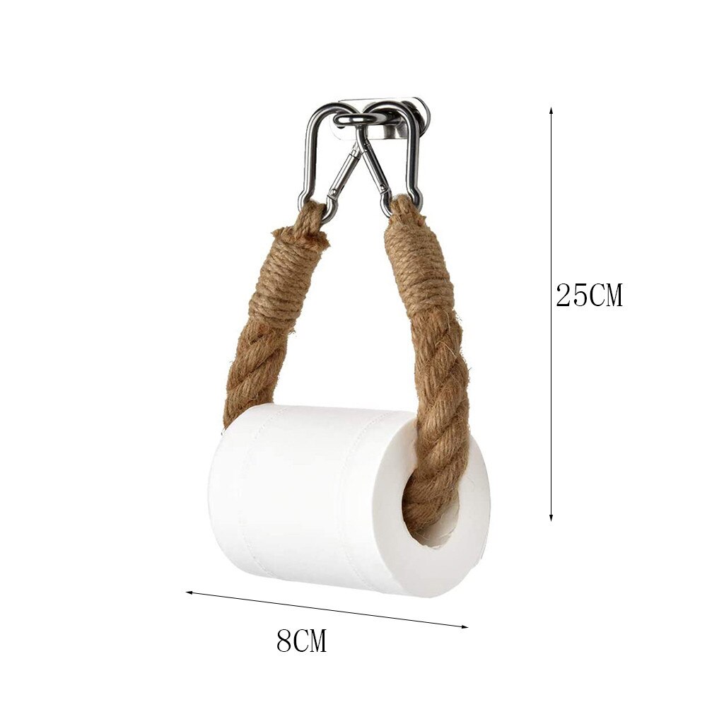 Hennep Touw Toiletpapier Handdoek Dispenser Houten Papierrol Houder Voor Badkamer Contact Papier Houder Huishouden Opbergrek # T1p