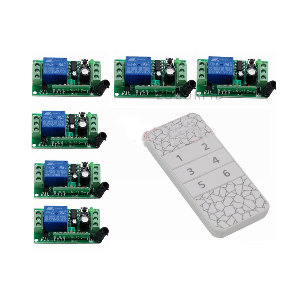 DIY 6 Ways ON/OFF 220V Wireless Remote Control Switch Digital Remote Control Switch for Home appliance