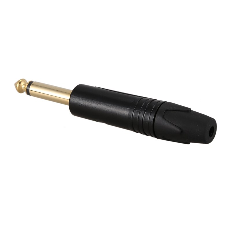 Gold Plating 10Pcs Plug Mono Professionele 2 Pole 6.35 Mm 6.5Mm Stereo Jack Plug Neutrik 6.35 Mm Jack zwart