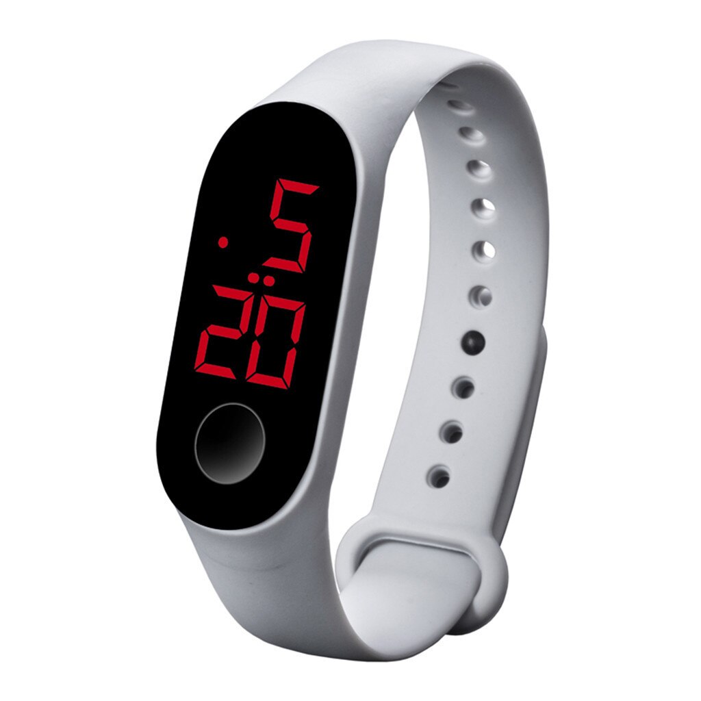 Reloj digital para mujer, reloj electrónico para mujer, con anillo colgante, LED, deportivo, inteligente: Grey