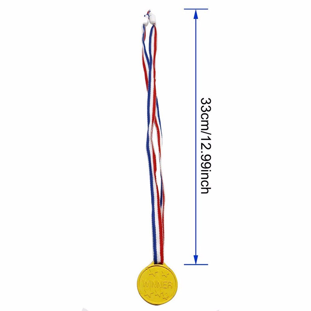 Medallas de plástico de oro falso para niños, 10 Uds., premios de juegos  deportivos, premios, juguetes para niños, fiesta, película, medalla  brillante