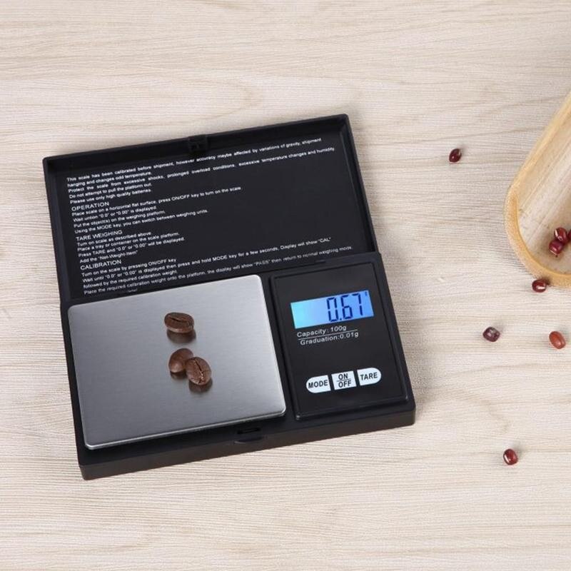 0.01g wyświetlacz Lcd o wysokiej precyzji Mini waga elektroniczna złoto jedzenie na biżuteria kuchenna waga kieszonkowa waga kuchenna Wei