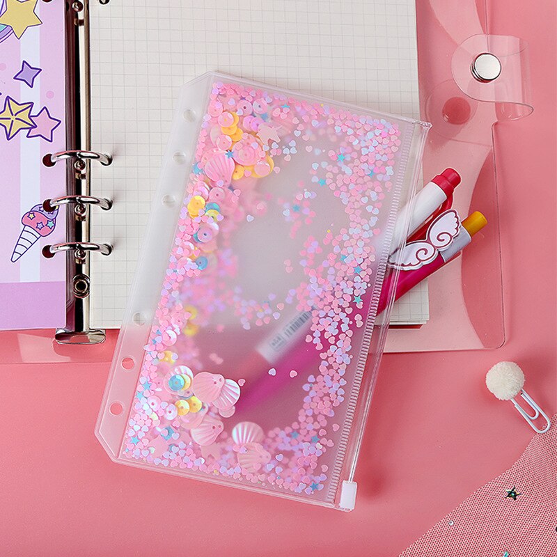 A6 / A5 plastic waterproof mesh zipper bag double-layer paper document bill zipper bag pencil bag