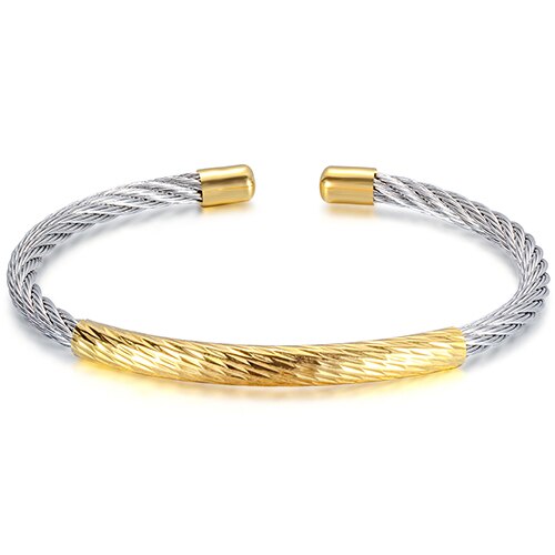 stainless steel cable mesh Cuff Bracelets chain bracelet bangles for women: Default Title