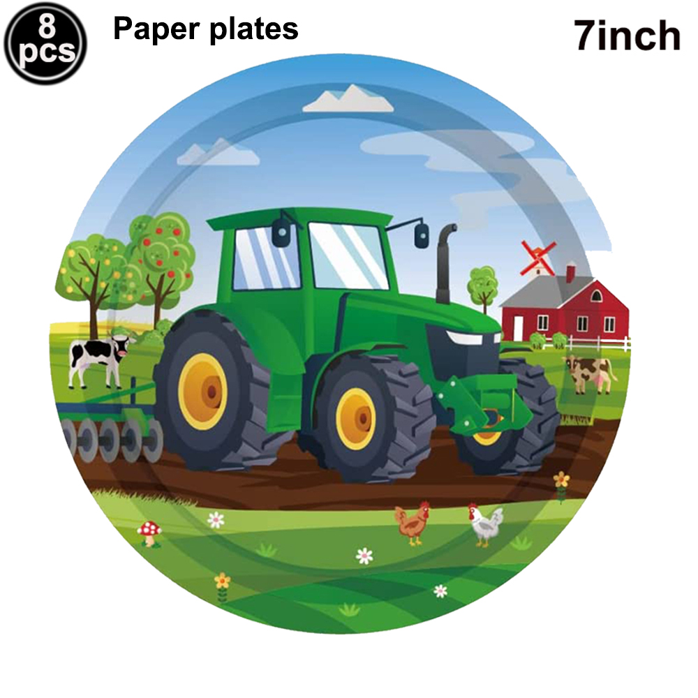 Groene Tractor Cupcake Toppers Truck Auto Cupcake Picks Tractor Party Cupcake Toppers Voor Baby Douche Farm Themafeesten Supplie: Licht Groen