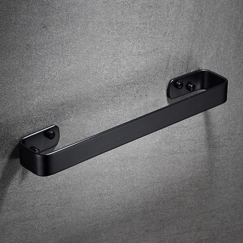 Massief Aluminium Zwart Badkamer Handdoek Bars Enkele Handdoekenrek Badkamer Wandmontage Handdoekhouder Badkamer Accessoires 20-60 Cm